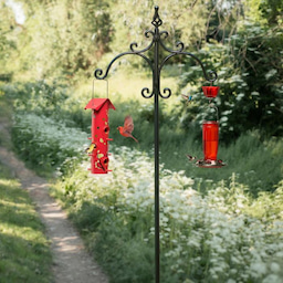 Kingsyard 60-Inch Double Shepherd Hooks Bird Feeder Pole 1 Kingsyard 60-Inch Double Shepherd Hooks Bird Feeder Pole 1
