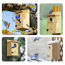 Kingsyard Classic Wooden Bluebird House with 1.5'' Hole 5 Kingsyard Classic Wooden Bluebird House with 1.5'' Hole 5