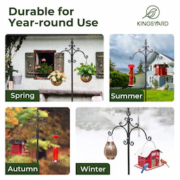 Kingsyard 60-Inch Double Shepherd Hooks Bird Feeder Pole 6 Kingsyard 60-Inch Double Shepherd Hooks Bird Feeder Pole 6