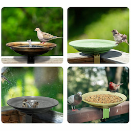Kingsyard Metal Bird Bath Clamp-On Bird Water Bowl 5 Kingsyard Metal Bird Bath Clamp-On Bird Water Bowl 5
