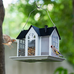 Kingsyard Metal House Bird Feeder with Large Tray 1 Kingsyard Metal House Bird Feeder with Large Tray 1