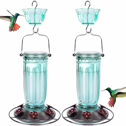 Green Kingsyard 16oz Glass Hummingbird Feeder With Ant Moat 2 Green Kingsyard 16oz Glass Hummingbird Feeder With Ant Moat 2