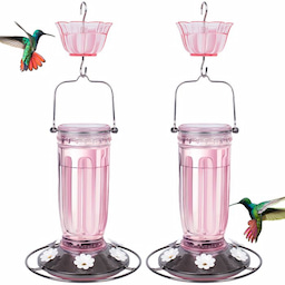 Pink Kingsyard 16oz Glass Hummingbird Feeder With Ant Moat 2 Pink Kingsyard 16oz Glass Hummingbird Feeder With Ant Moat 2