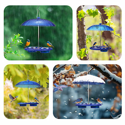 Blue Kingsyard Recycled Plastic Platform Bird Feeder with Dome Top 5 Blue Kingsyard Recycled Plastic Platform Bird Feeder with Dome Top 5