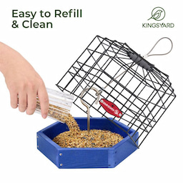 Blue Kingsyard Squirrel-Proof Platform Hanging Bird Feeder 4 Blue Kingsyard Squirrel-Proof Platform Hanging Bird Feeder 4