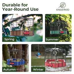 Blue Kingsyard Squirrel-Proof Platform Hanging Bird Feeder 9 Blue Kingsyard Squirrel-Proof Platform Hanging Bird Feeder 9