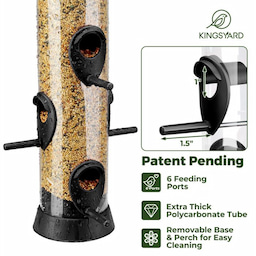 Kingsyard Extra Thick Tube Bird Feeder 4 Kingsyard Extra Thick Tube Bird Feeder 4