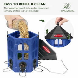 Blue Kingsyard Wild Bird Feeder for Outside Hanging 5 Blue Kingsyard Wild Bird Feeder for Outside Hanging 5