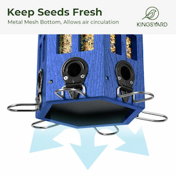 Blue Kingsyard Wild Bird Feeder for Outside Hanging 6 Blue Kingsyard Wild Bird Feeder for Outside Hanging 6