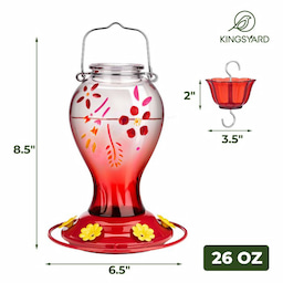 Kingsyard 26oz Leak Proof Glass Hummingbird Feeders with Ant Moat 3 Kingsyard 26oz Leak Proof Glass Hummingbird Feeders with Ant Moat 3