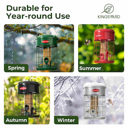 Red Kingsyard Caged Squirrel Proof Tube Feeder with Weatherproof Design 7 Red Kingsyard Caged Squirrel Proof Tube Feeder with Weatherproof Design 7
