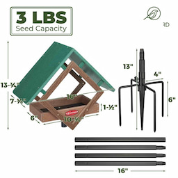 Kingsyard Adjustable Platform Metal Mesh Tray Bird Feeder 3 Kingsyard Adjustable Platform Metal Mesh Tray Bird Feeder 3