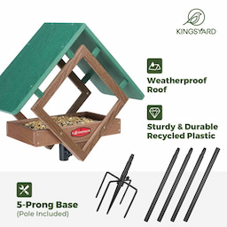 Kingsyard Adjustable Platform Metal Mesh Tray Bird Feeder 4 Kingsyard Adjustable Platform Metal Mesh Tray Bird Feeder 4