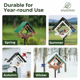 Kingsyard Adjustable Platform Metal Mesh Tray Bird Feeder 8 Kingsyard Adjustable Platform Metal Mesh Tray Bird Feeder 8