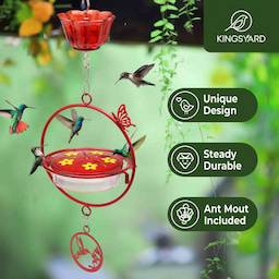 Kingsyard Circle Shape Tray Hummingbird Feeder with Ant Moat 7 Kingsyard Circle Shape Tray Hummingbird Feeder with Ant Moat 7