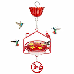 Kingsyard House Shape Tray Hummingbird Feeder with Ant Moat 2 Kingsyard House Shape Tray Hummingbird Feeder with Ant Moat 2