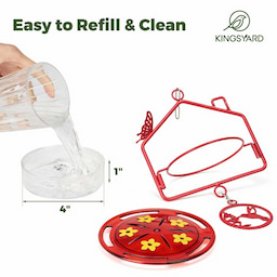 Kingsyard House Shape Tray Hummingbird Feeder with Ant Moat 4 Kingsyard House Shape Tray Hummingbird Feeder with Ant Moat 4