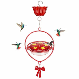 Red Kingsyard Oval Shape Tray Hummingbird Feeder with Ant Moat 2 Red Kingsyard Oval Shape Tray Hummingbird Feeder with Ant Moat 2