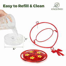 Red Kingsyard Oval Shape Tray Hummingbird Feeder with Ant Moat 4 Red Kingsyard Oval Shape Tray Hummingbird Feeder with Ant Moat 4