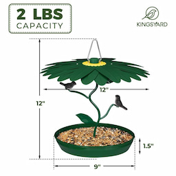 Kingsyard Platform Bird Feeder with Weatherproof Dome 3 Kingsyard Platform Bird Feeder with Weatherproof Dome 3