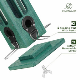 Kingsyard Rainproof Tube Feeder with 4 Ports 4 Kingsyard Rainproof Tube Feeder with 4 Ports 4