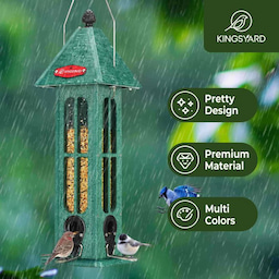 Kingsyard Rainproof Tube Feeder with 4 Ports 6 Kingsyard Rainproof Tube Feeder with 4 Ports 6