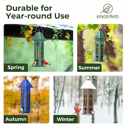 Kingsyard Rainproof Tube Feeder with 4 Ports 7 Kingsyard Rainproof Tube Feeder with 4 Ports 7