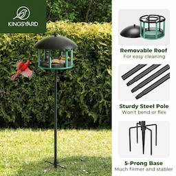 Kingsyard Platform Bird Feeder with Protective Top 3 Kingsyard Platform Bird Feeder with Protective Top 3