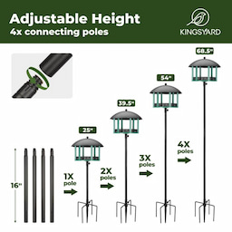 Kingsyard Platform Bird Feeder with Protective Top 4 Kingsyard Platform Bird Feeder with Protective Top 4