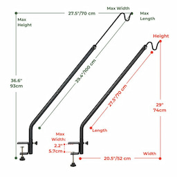 Kingsyard Adjustable(27"-39") Metal Deck Railling Hooks 5 Kingsyard Adjustable(27"-39") Metal Deck Railling Hooks 5