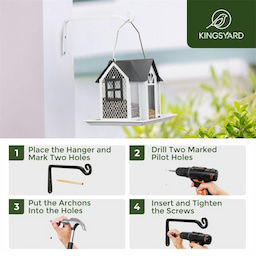 White Kingsyard Sturdy Metal Bird Feeder Hanger 6 White Kingsyard Sturdy Metal Bird Feeder Hanger 6