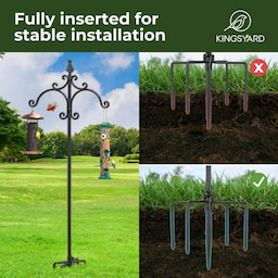 Kingsyard 60-Inch Double Shepherd Hooks Bird Feeder Pole 5 Kingsyard 60-Inch Double Shepherd Hooks Bird Feeder Pole 5