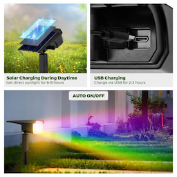 Kingsyard 47 LEDs Waterproof IP68 Solar Lights for Garden Yards 2 Kingsyard 47 LEDs Waterproof IP68 Solar Lights for Garden Yards 2