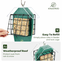 Kingsyard Double Suet Weatherproof Bird Feeder 4 Kingsyard Double Suet Weatherproof Bird Feeder 4