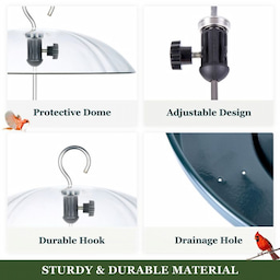 Kingsyard Adjustable Platform Bird Feeder with Squirrel Proof Design 5 Kingsyard Adjustable Platform Bird Feeder with Squirrel Proof Design 5