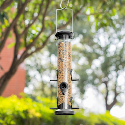 Black Kingsyard 2 Pack Weatherproof Tube Bird Feeder 1 Black Kingsyard 2 Pack Weatherproof Tube Bird Feeder 1