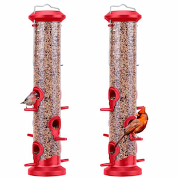 Kingsyard 2 Pack Weatherproof Tube Bird Feeder 2 Kingsyard 2 Pack Weatherproof Tube Bird Feeder 2