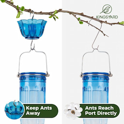 Blue Kingsyard 16oz Glass Hummingbird Feeder With Ant Moat 5 Blue Kingsyard 16oz Glass Hummingbird Feeder With Ant Moat 5