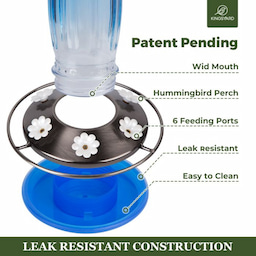 Blue Kingsyard 16oz Glass Hummingbird Feeder With Ant Moat 4 Blue Kingsyard 16oz Glass Hummingbird Feeder With Ant Moat 4