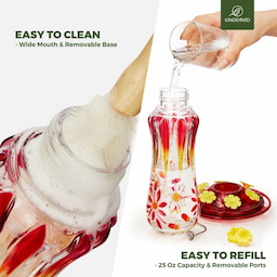 Kingsyard 25oz Leak Proof Glass Hummingbird Feeder with Ant Moat 5 Kingsyard 25oz Leak Proof Glass Hummingbird Feeder with Ant Moat 5