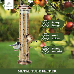 Kingsyard Chew-proof Metal Tube Bird Feeders 4 Kingsyard Chew-proof Metal Tube Bird Feeders 4