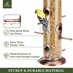 Kingsyard Chew-proof Metal Tube Bird Feeders 5 Kingsyard Chew-proof Metal Tube Bird Feeders 5