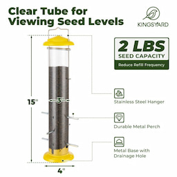 Kingsyard Metal Thistle Tube Bird Feeder 3 Kingsyard Metal Thistle Tube Bird Feeder 3