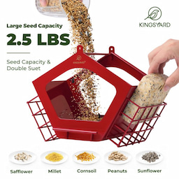 Kingsyard Metal 2 in 1 Mixed Seeds Bird Feeders 4 Kingsyard Metal 2 in 1 Mixed Seeds Bird Feeders 4