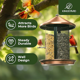 Kingsyard Dual Chamber Chew-Proof Metal Bird Feeder 6 Kingsyard Dual Chamber Chew-Proof Metal Bird Feeder 6