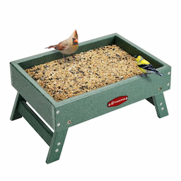 Green Kingsyard Recycled Plastic Ground Feeder For Birds and Chickens 2 Green Kingsyard Recycled Plastic Ground Feeder For Birds and Chickens 2