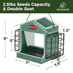 Kingsyard Recycled Plastic Double Suet Wild Bird Feeder 3 Kingsyard Recycled Plastic Double Suet Wild Bird Feeder 3