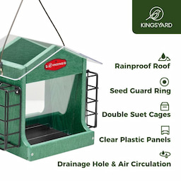 Kingsyard Recycled Plastic Double Suet Wild Bird Feeder 4 Kingsyard Recycled Plastic Double Suet Wild Bird Feeder 4