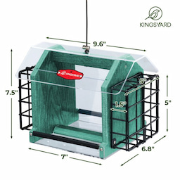 Kingsyard Weatherproof Double Suet Hopper Bird Feeder 3 Kingsyard Weatherproof Double Suet Hopper Bird Feeder 3