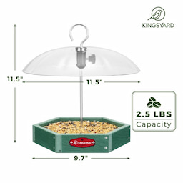 Kingsyard Recycled Plastic Platform Bird Feeder with Adjustable Dome 3 Kingsyard Recycled Plastic Platform Bird Feeder with Adjustable Dome 3